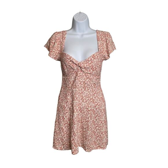 Abercrombie & Fitch Women's Floral Knot Front Mini Dress Size XS Y2K Vibes - Picture 1 of 14